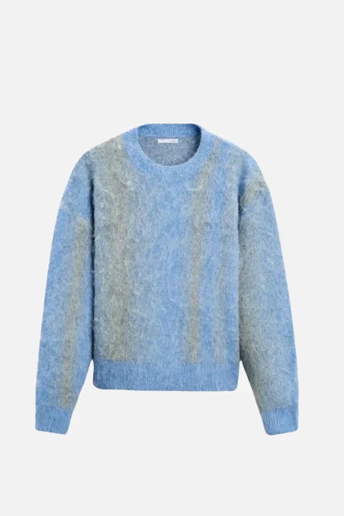 Jacquard Sweater Abstract Blue